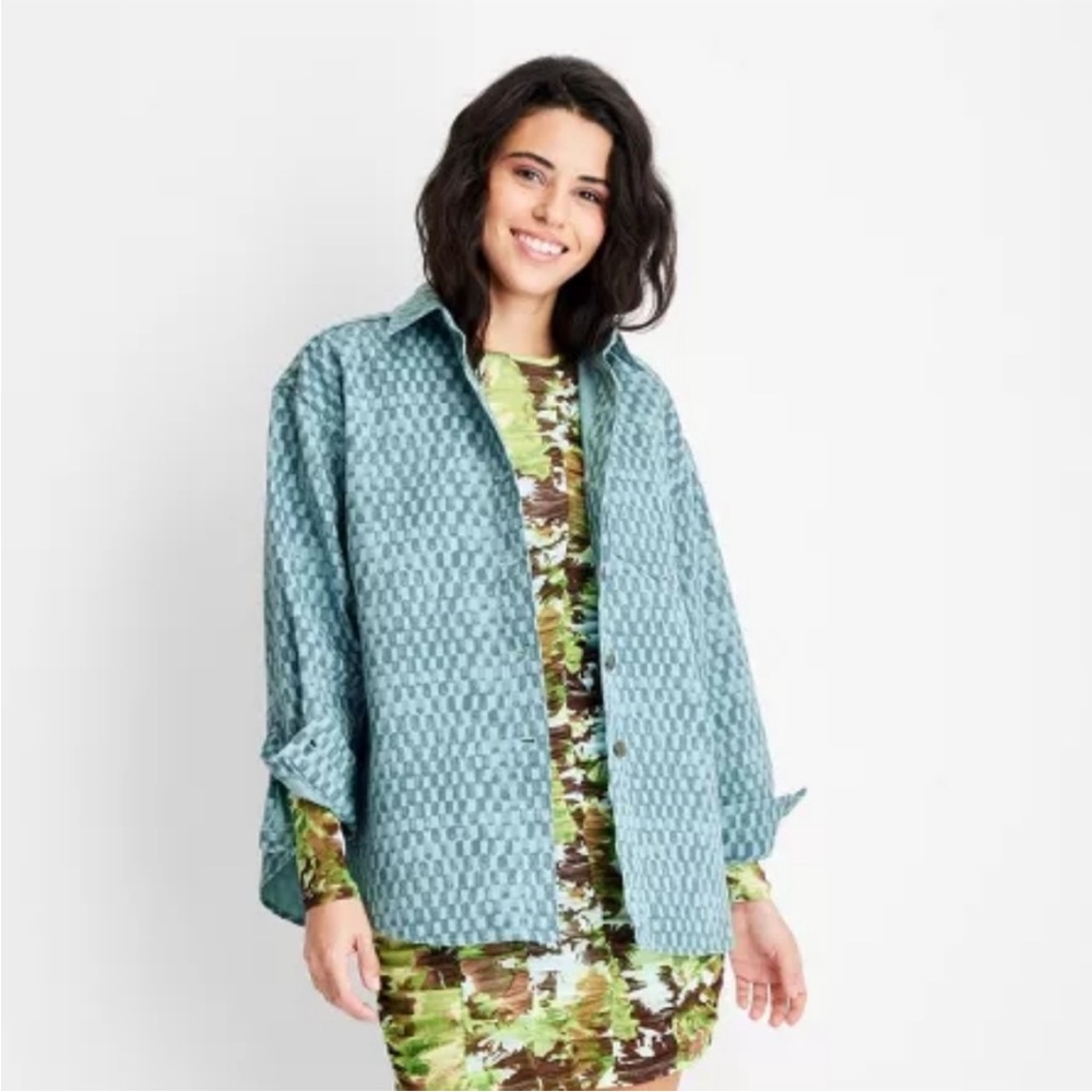 Long Sleeve Checked Denim Shirt from Future Collective with Gabriella